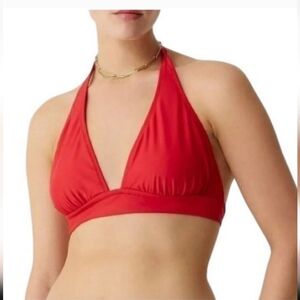 NWT J. Crew Tie Back Bikini Top Venetian Red Size 3X